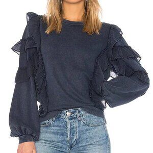 Tularosa Ruffle Sweater in Navy